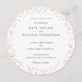 Invitación Boda fotográfico moderno Rainbow Confetti