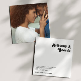 Invitación Boda fotográfico moderno retro Lettering Square