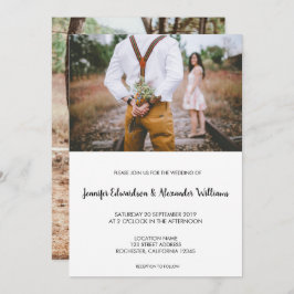 Invitación Boda fotográfico moderno rústico elegante