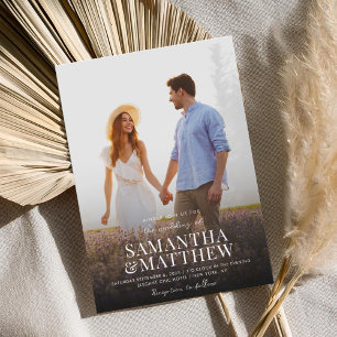 Invitación Boda fotográfico moderno simple