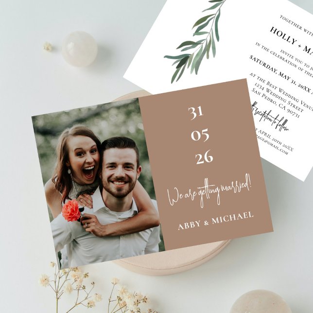 Invitación Boda fotográfico moderno todo en uno (Subido por el creador)