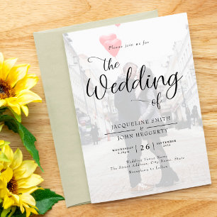 Invitación Boda fotográfico moderno y elegante