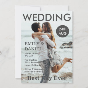 Invitación Boda fotográfico monocromo estilo Personalizado