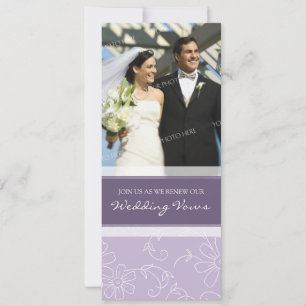 Invitación Boda fotográfico morado blanco promete invitacione