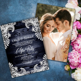 Invitación Boda fotográfico Personalizado de encaje de madera