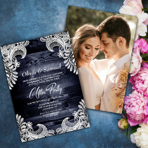 Invitación Boda fotográfico Personalizado de encaje de madera