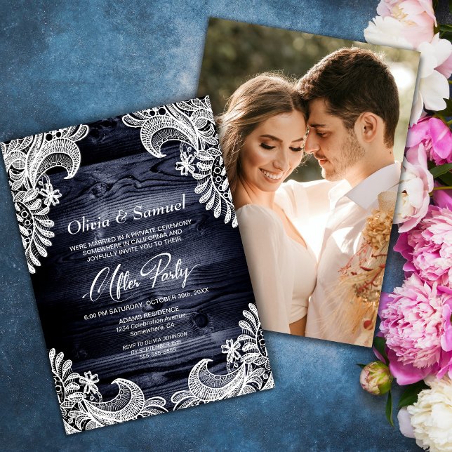 Invitación Boda fotográfico Personalizado de encaje de madera (Subido por el creador)