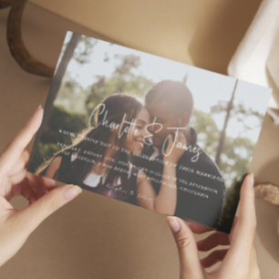Invitación Boda fotográfico personalizado moderno y elegante