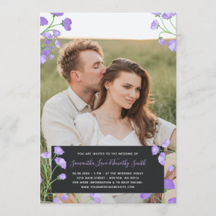 Invitación Boda fotográfico Personalizado Purple Flowers