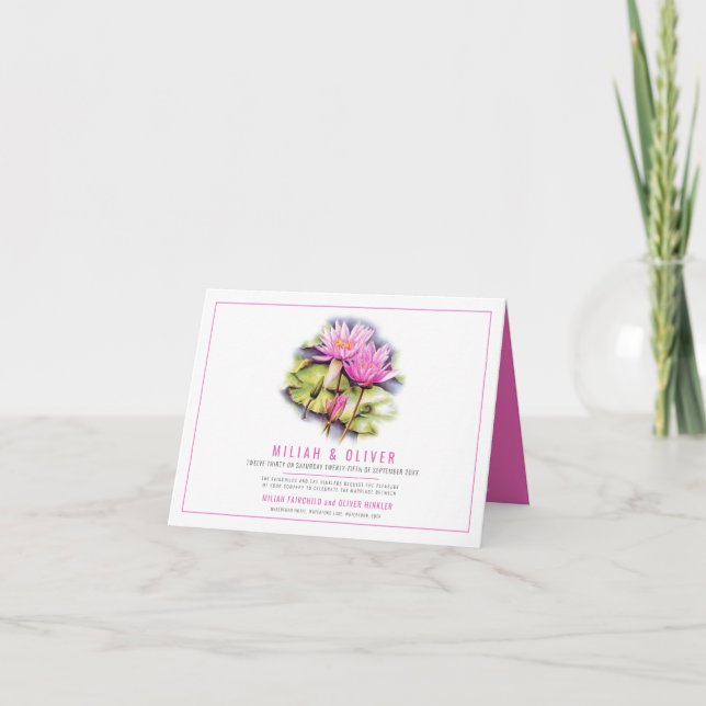 Invitación Boda fotográfico personalizado rosa de arte botáni (Anverso)