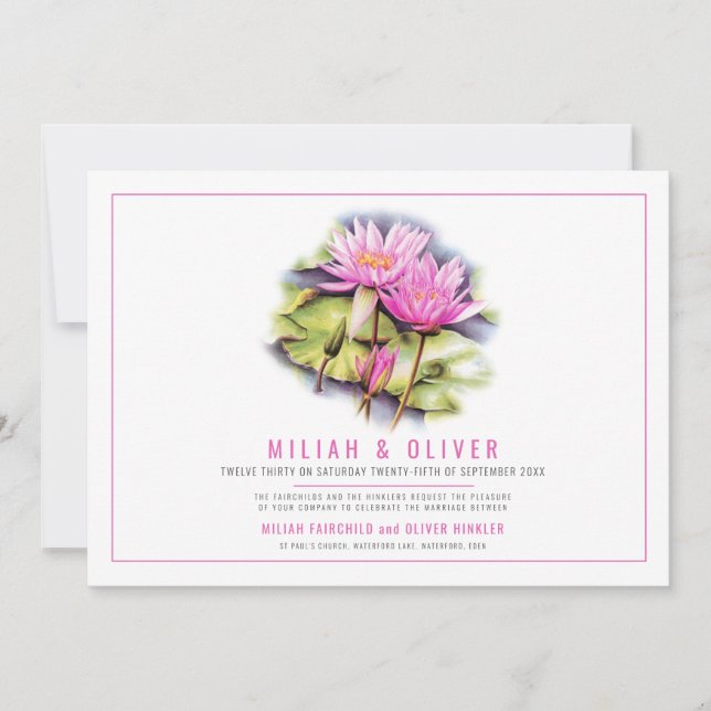 Invitación Boda fotográfico personalizado rosa de arte botáni (Anverso)