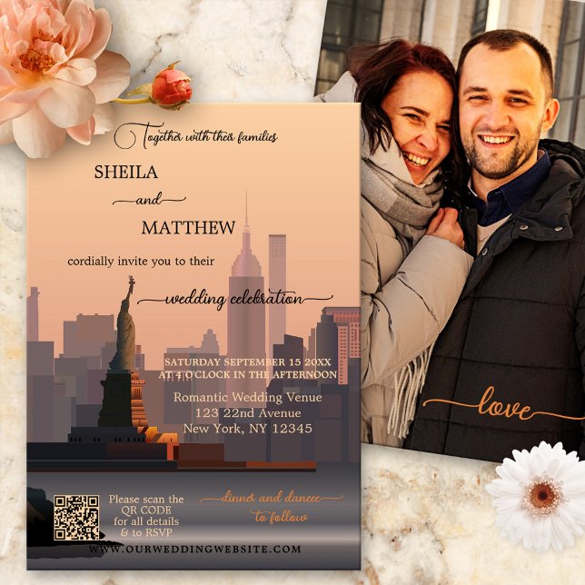 Invitación Boda fotográfico QR de Terra Cotta Nueva York (Subido por el creador)