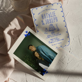 Invitación Boda fotográfico Quirky Retro con escrúpulos de ma