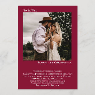 Invitación Boda fotográfico rojo Cranberry de Be Wed