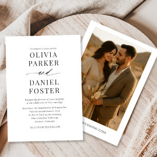 Invitación Boda fotográfico ruso Minimalista de Boho