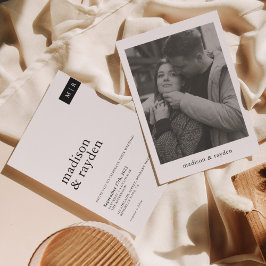 Invitación Boda fotográfico sencillo clásico Minimalista