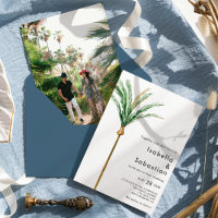 Boda fotográfico simple de destino de árbol de pal