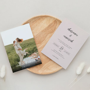 Invitación Boda fotográfico simple y elegante