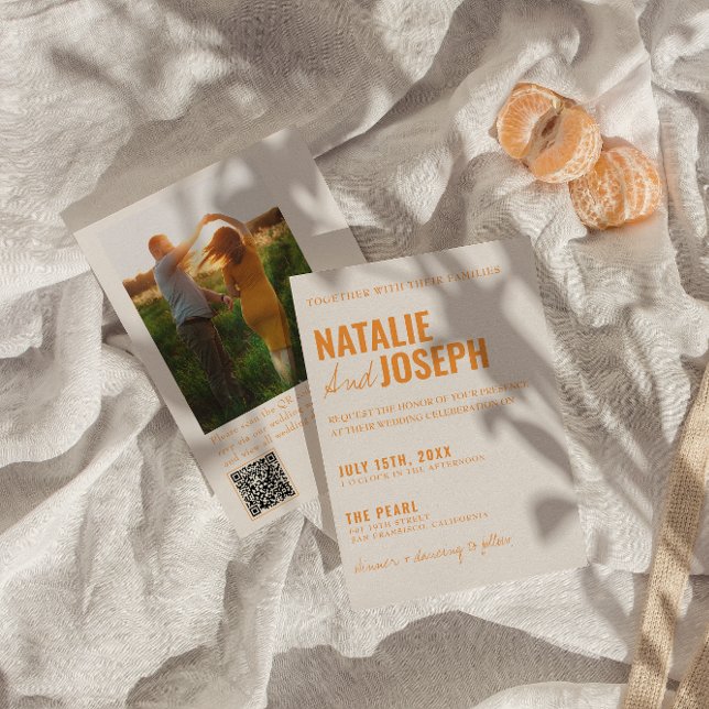 Invitación Boda fotográfico tradicional de color moderno con  (Subido por el creador)