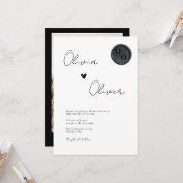 Invitación Boda fotográfico único de foco de cera negra