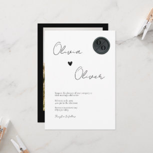 Invitación Boda fotográfico único de foco de cera negra