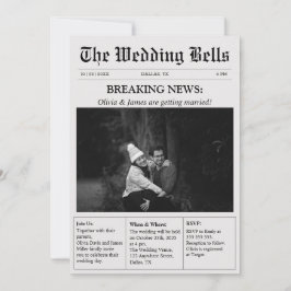 Invitación Boda fotográfico único de periódico