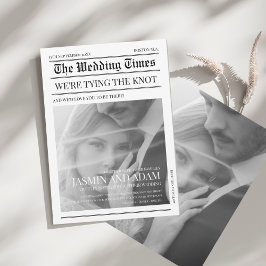 Invitación Boda fotográfico único en blanco y negro