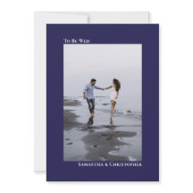 Boda fotográfico vertical azul de la marina Minima