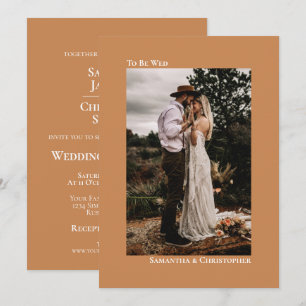 Invitación Boda fotográfico vertical Minimalista de un camell