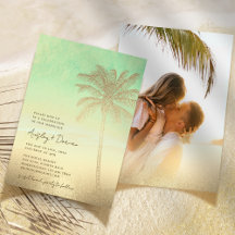 Boda fotográfico Watercolor Gold Sand Palm Tree Bo