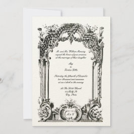 Invitación Boda francés barroco rococo vintage