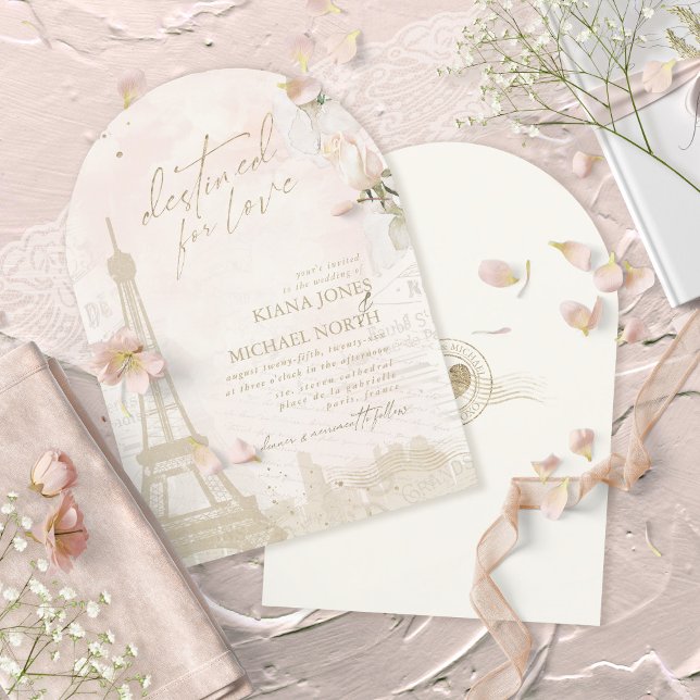 Invitación Boda francés de romance Rubor Arch ID870 (Subido por el creador)