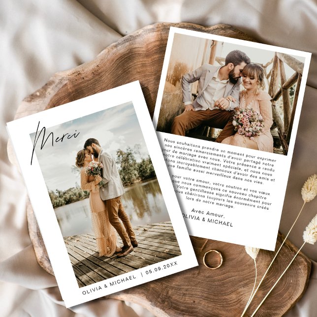 Invitación Boda Francés Gracias, Minimalista (Subido por el creador)