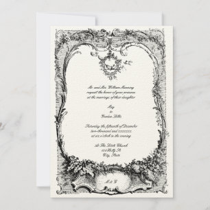 Invitación Boda francés Luis XV Rococo