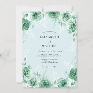 Invitación Boda fresca de primavera en verde menta