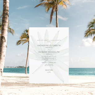 Invitación Boda Fronda Tropical Blanca Sin Padres Enumerados
