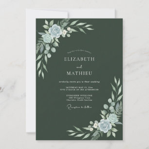 Invitación Boda Frondosa Bosque Pizarra