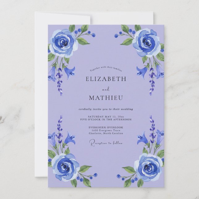 Invitación Boda Frondosa de Aciano y Vinca (Anverso)