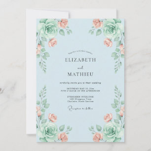 Invitación Boda Frondosa de Albaricoque Celeste