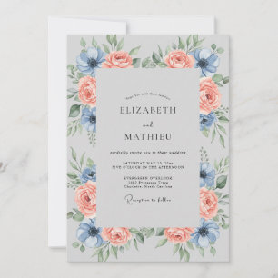 Invitación Boda Frondosa de Albaricoque de Acero
