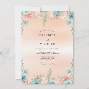 Invitación Boda Frondosa de Aqua Albaricoque
