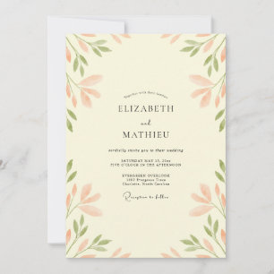 Invitación Boda Frondosa de Coral y Olivo