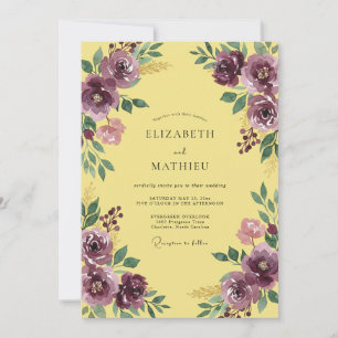Invitación Boda Frondosa de Maíz y Ciruela