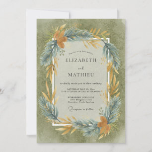 Invitación Boda Frondosa de Oliva Pizarra