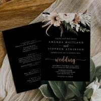 Boda frontal y posterior de boho negro y ruso