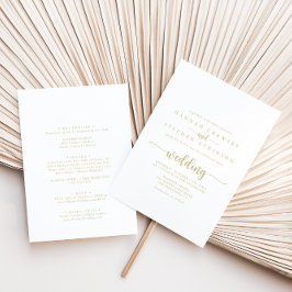 Invitación Boda frontal y posterior de caligrafía de oro