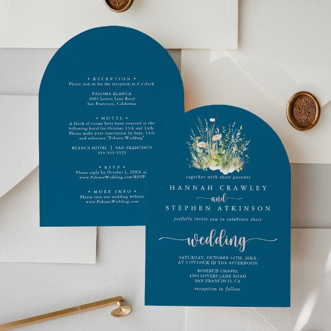 Invitación Boda frontal y posterior del arco de la marina de  (Subido por el creador)