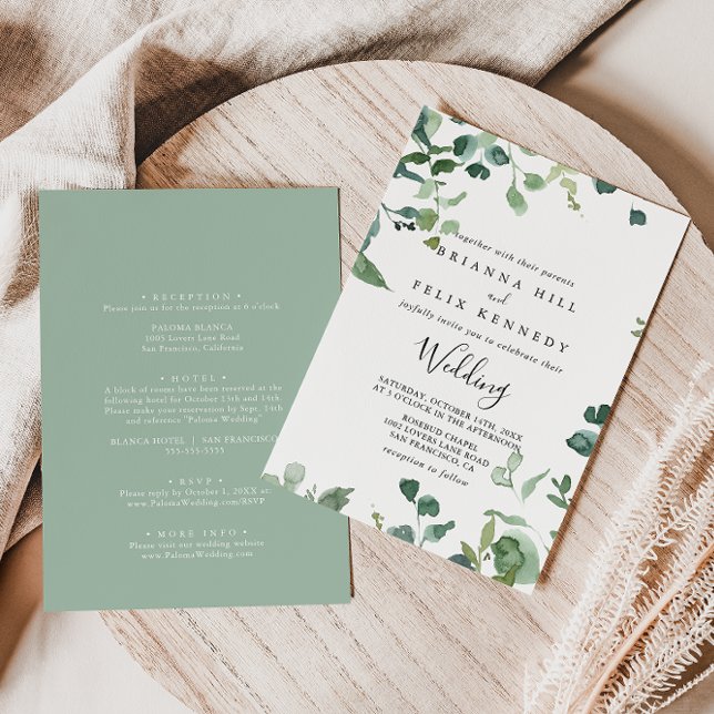 Invitación Boda frontal y posterior del guión de caligrafía (Subido por el creador)