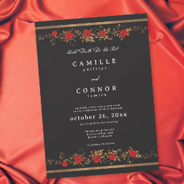 Invitación Boda Frontera de Rosa Roja Gótica Hasta la Muerte