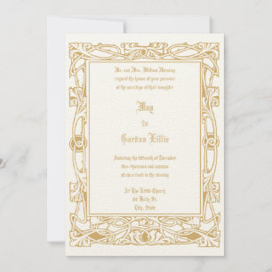 Invitación Boda fronterizo de estilo Art Nouveau vintage